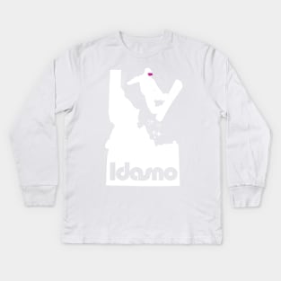 Idasno Boarder-White Kids Long Sleeve T-Shirt